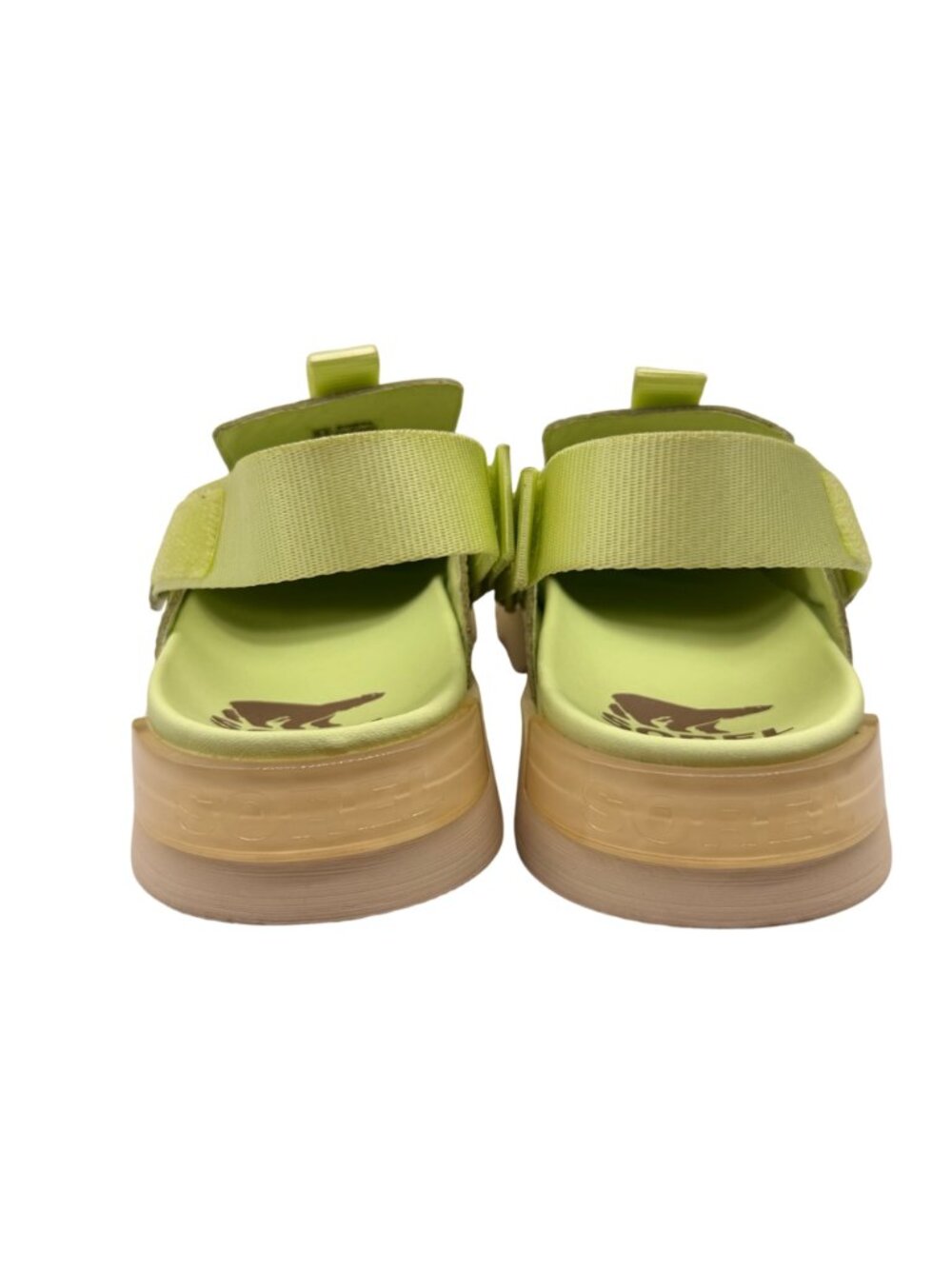 Sorel Viibe Croc Embossed Slip On Leather Clogs in Lime Green/White Women's 8.5 - Picture 5 of 10
